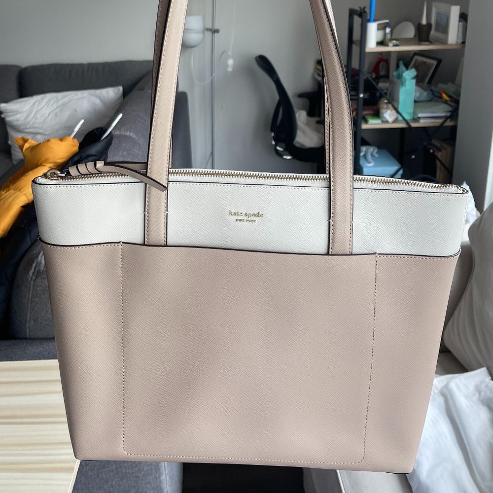 Kate Spade Willow Page Tote In Warm Beige/Parchment